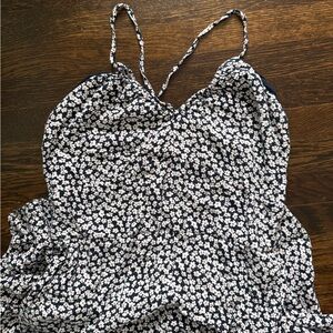 Abercrombie & Fitch Navy Floral cross-back jumpsuit